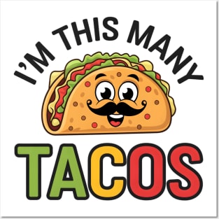 I'm This Many Tacos Second Birthday Twosday Cinco De Mayo Posters and Art